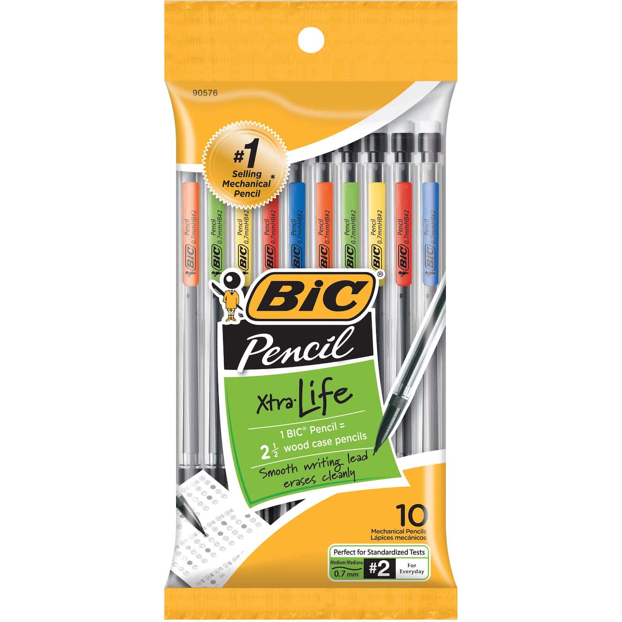 BIC&#xAE; 0.7mm Multicolored Xtra-Life Mechanical Pencil, 6 Packs